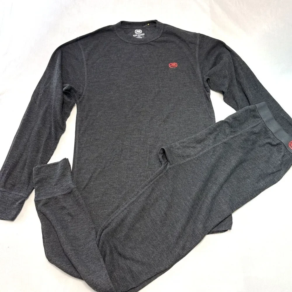 Ecko Function Thermal Shirt & Pants Set Waffle Knit Long Sleeve Mens Size Large